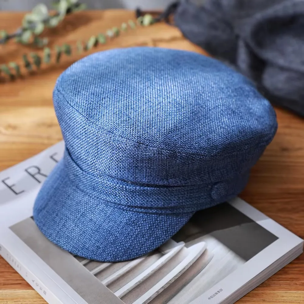 Retro verstellbare Damen-Baskenmütze, atmungsaktiv, marineblau, Matrosenhüte, Frühling und Herbst – Detail 8