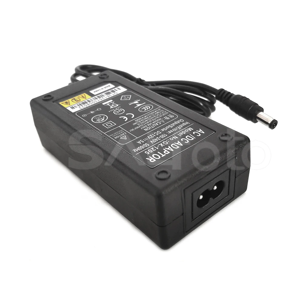 AC Power Adapter 12V 5A for Yongnuo YN216 YN160III YN300AIR YN300III YN300IV YN360 YN360III YN360S YN600AIR YN600L II LED Light battery charger adapter