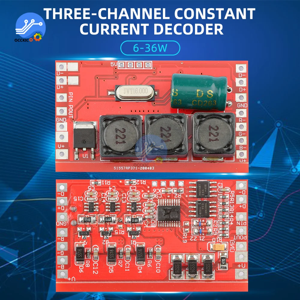Трехканальный модуль постоянного тока DMX512 DM-100DC 36 Вт 600 мА Светодиодный драйвер