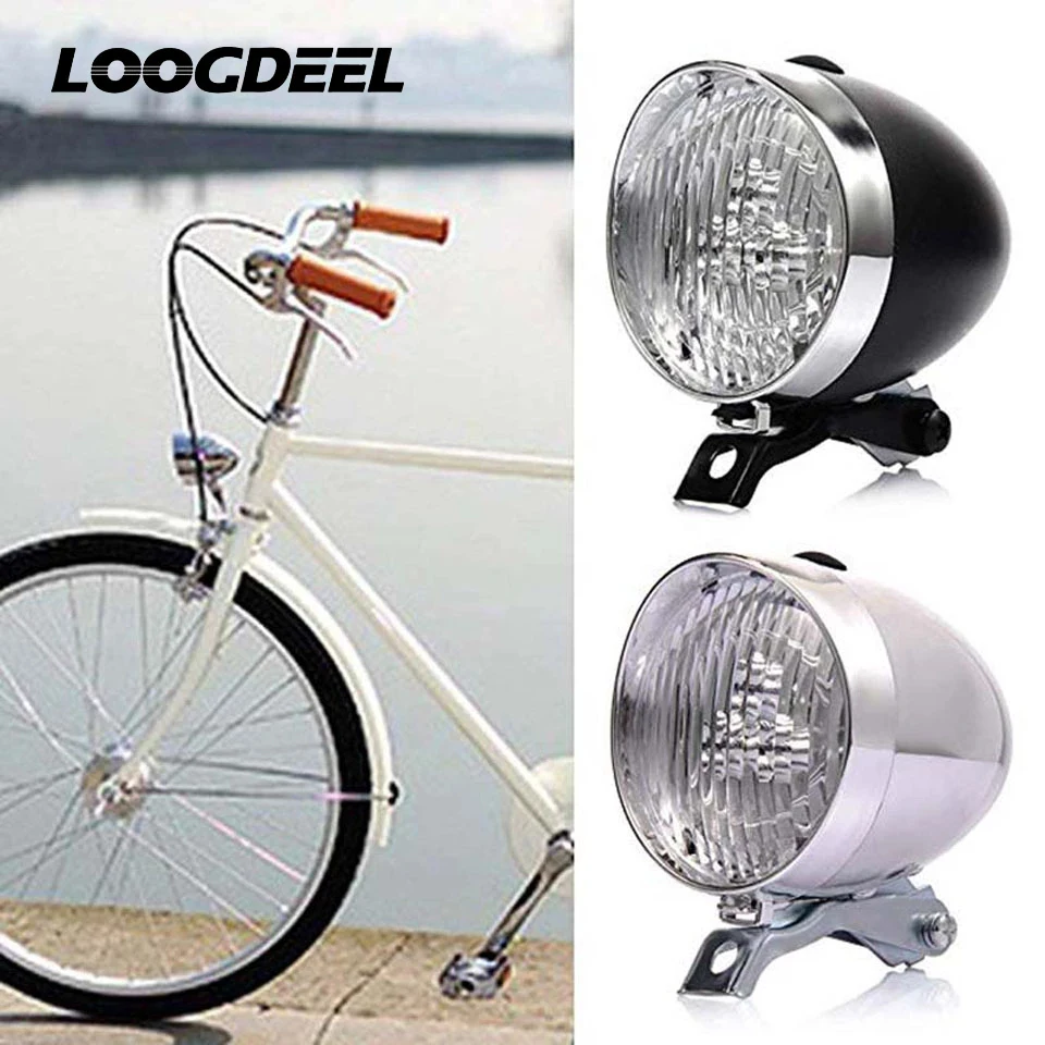 Faro Anteriore Per Bici Vintage Con 7 LED, Luce Notturna Impermeabile, Look Retrò Con Staffa Di Montaggio
