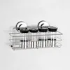 Bathroom Shelf Organizer Shower Storage Rack Stainless Steel Wall Mounted Toilet Shampoo Holder No Drill Vacuum Suction Cup 2