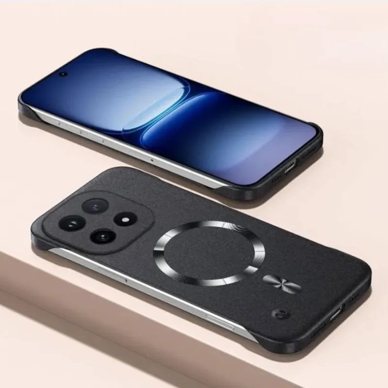 MagSafe Magnetic Frameless Sandstone Shockproof Wireless Charging Case