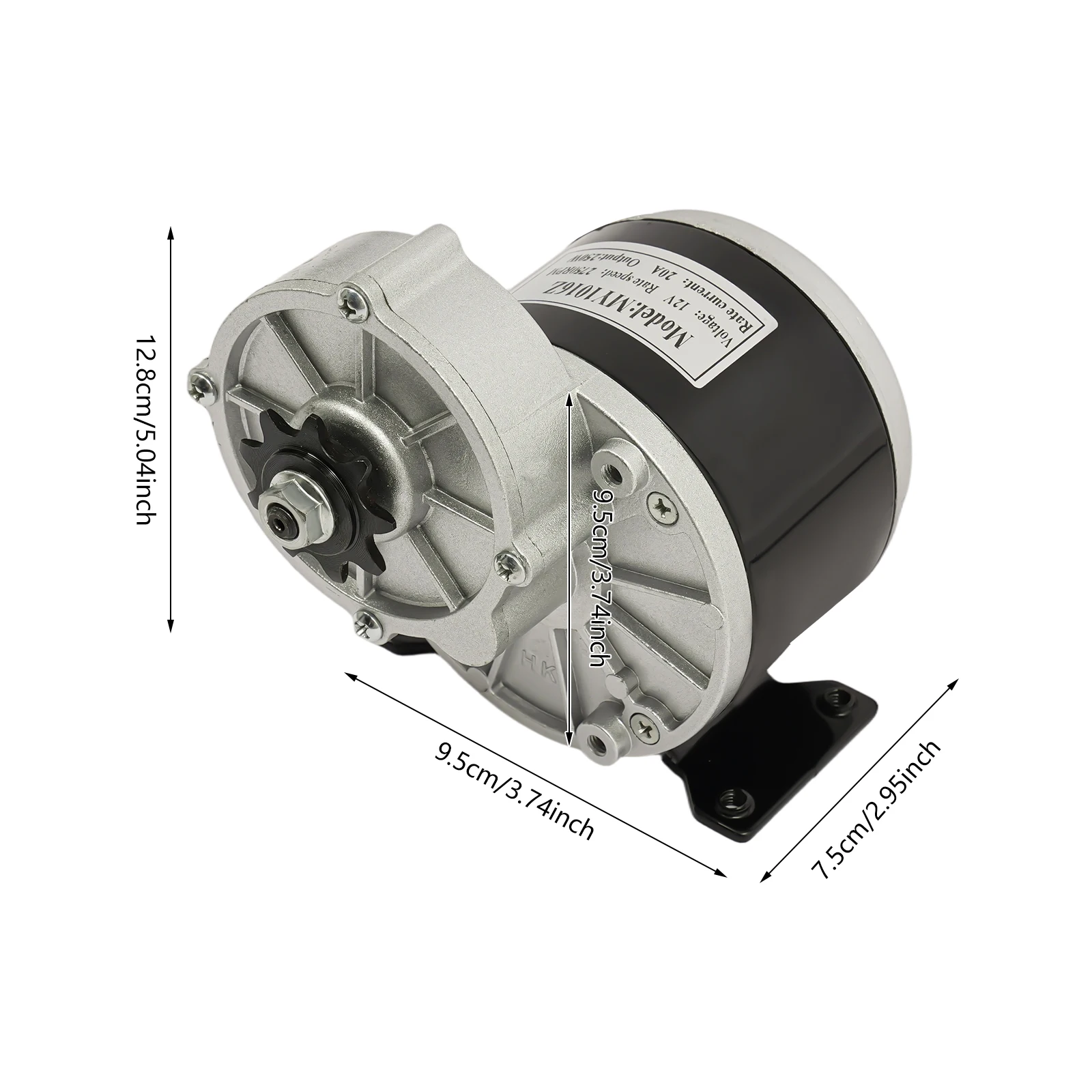 250W Getriebe-Reduktionsmotor für Elektrofahrräder, Bürstenmotor mit 2750 U/min, 100 kg Tragfähigkeit für Mopeds/Fahrräder – Detail 2