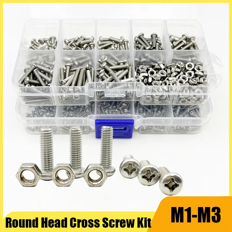 M1 M1.2 M1.4 M1.6 M2.5 M3 A2 304 Stainless steel Cross Round Phillips