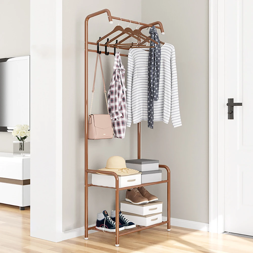 Independent Hanger Brown Metal Shoe Hanger 4 Hooks Clothes