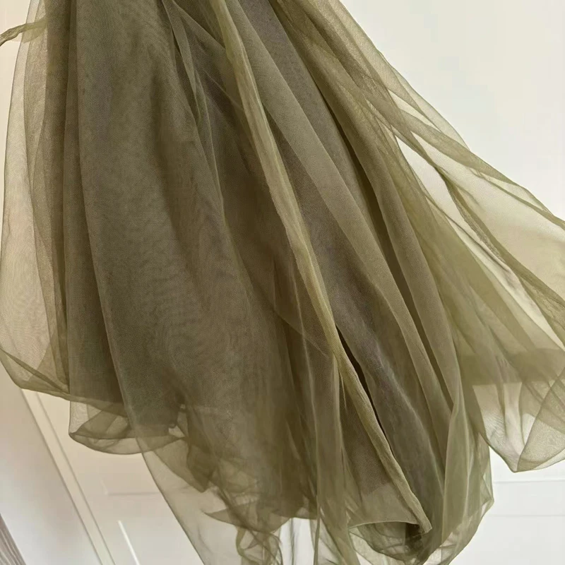 Green Series Soft Tulle Fabric for Elegant Wedding Decorations and Stylish Crafts