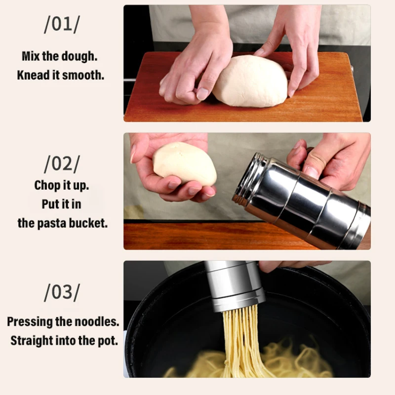 Multifunctional stainless steel manual salvagesalvage noodle machine Stainless Steel Making Press Machine Manual Noodle Maker