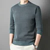 Thickening Winter Men's Round Neck Thickened Sweater Knitted Pullover Solid Color Long Sleeved Casual Daily Warm Coat 6