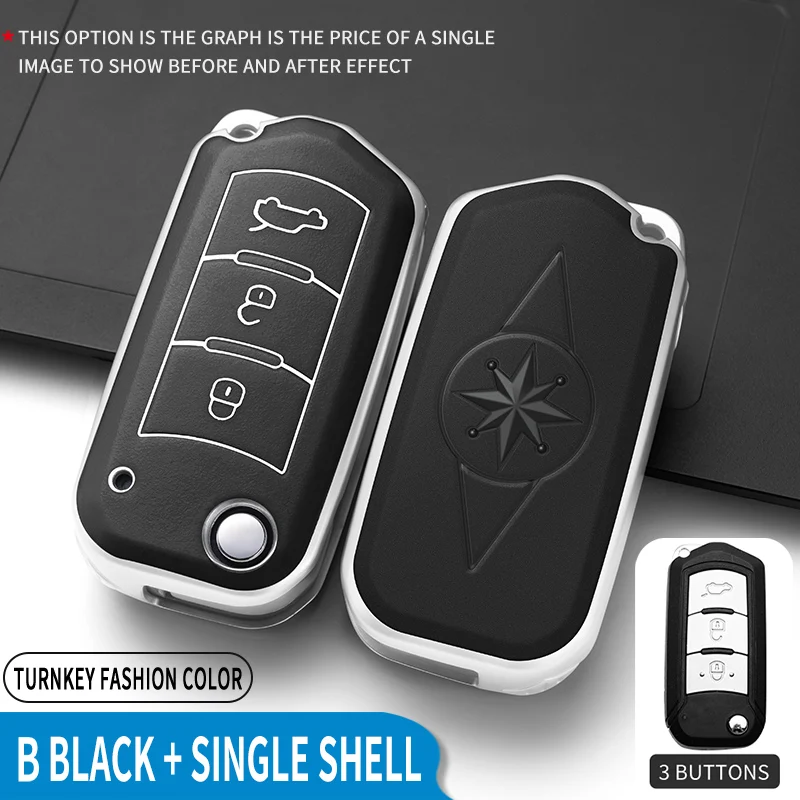 Tpu Car Remote Key Case Protector Cover Holder Per Gac Trumpchi Gs3 Gs5 Gs6 Pieghevole 3 Pulsanti Keyless Shell Accessori Auto
