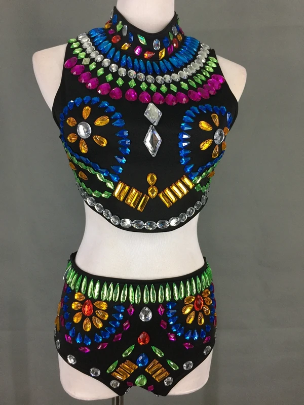 

New Sexy Backless Tube Top + Low-waisted Shorts 2piece Suit Nightclub Bar Singer Stage Costume Outfit Female Black White Set