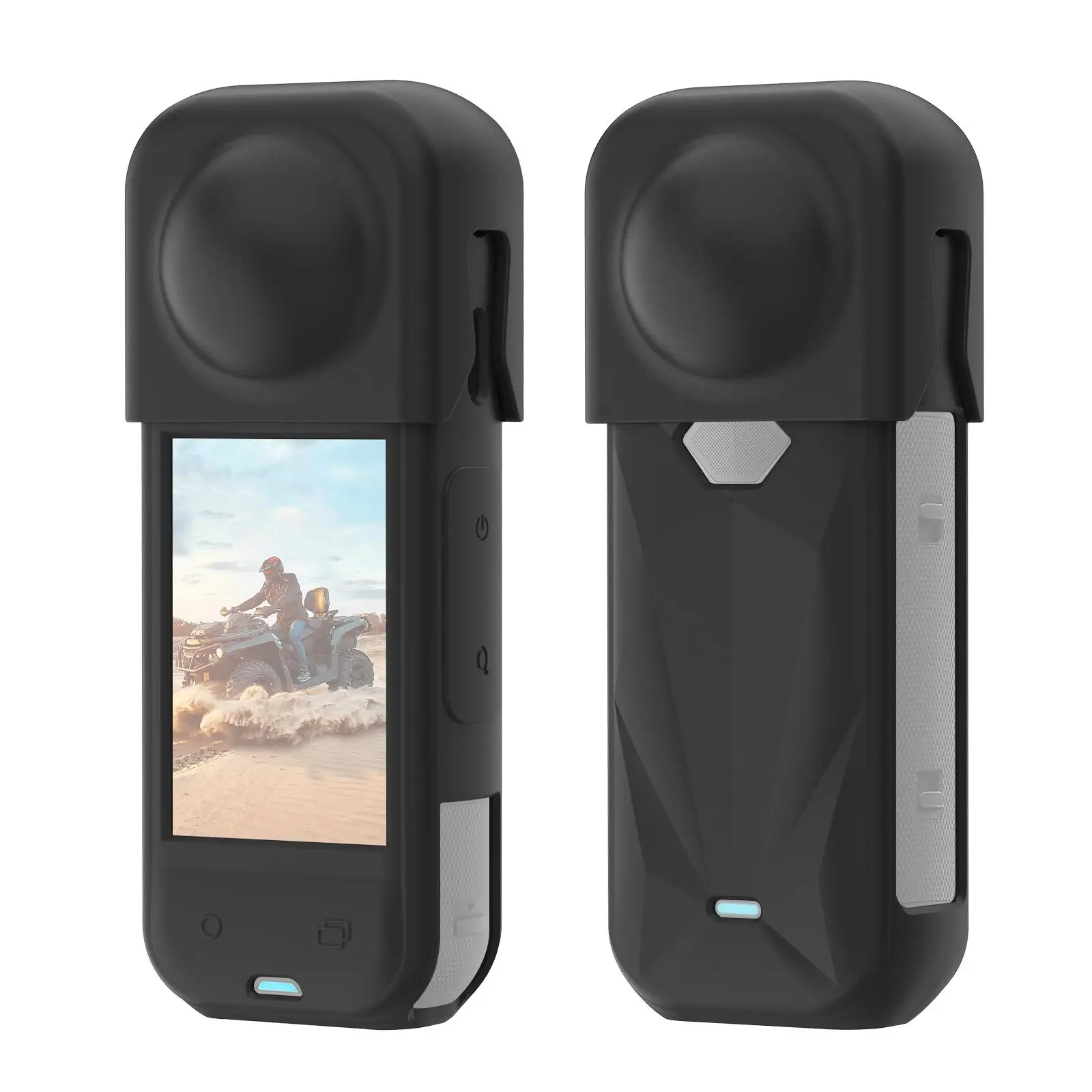 PULUZ Silicone Protective Case with Lens Cover For Insta360 X5 Camera Case