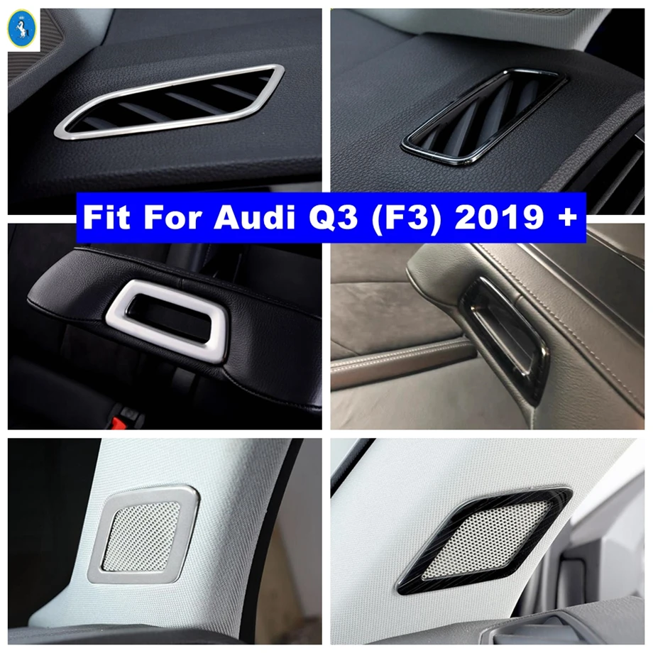 

Black / Silver Pillar A Speaker Air AC Vent Outlet Rear Armrest Box Handle Panel Decor Cover Trim Fit For Audi Q3 F3 2019 - 2022