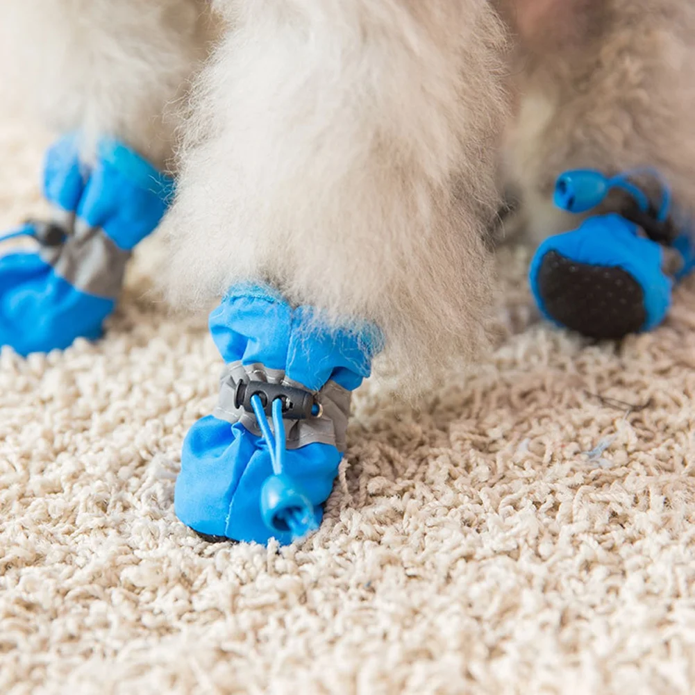 Title 4, 4pcs Waterproof Plush Pet Dog Shoes Winter Anti...