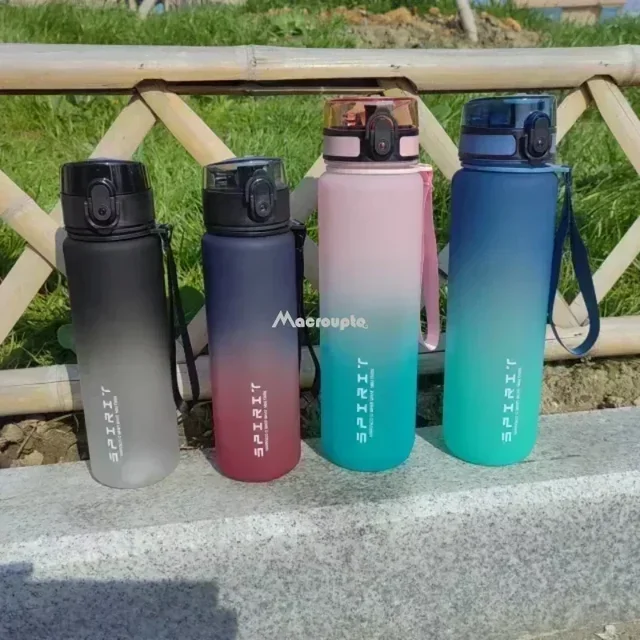 1 Liter Large Capacity Sports Water Bottle Leak Proof Colorful Plastic Cup Drinking Outdoor Travel Portable Gym Fitness Jugs 2
