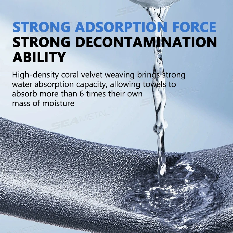 500GSM Car Cleaning Towel Double-Sided Coral Velvet Suede Car Wash Towel Drying Cloth High Water Absorption Washing Rag suede car towel