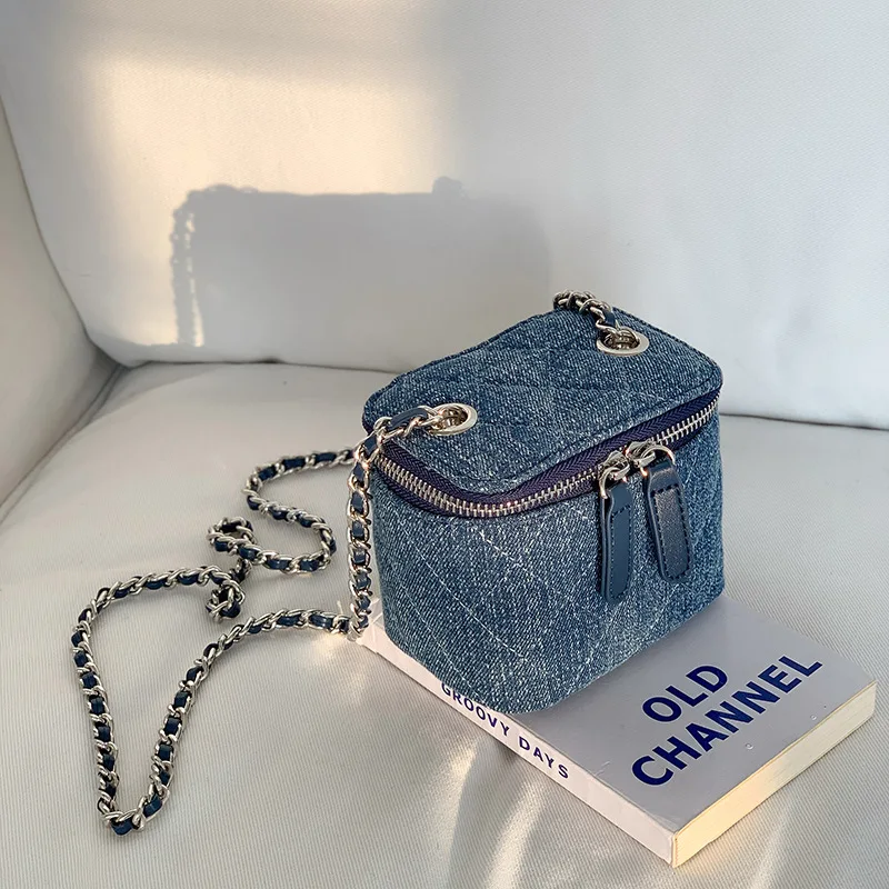 Blue Denim Handbag High Quality Chain Crossbody Bag 2023