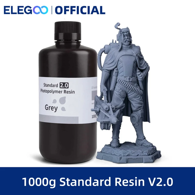 Elegoo – Résine D'imprimante 3d Standard 2.0g, 1000g, Gris, À Base De  Plantes, Impression Rapide Et Précise, Faible Odeur, Nm Lcd, Durcissement  Uv Pour Lcd 3d - Matériaux D'impression 3d - AliExpress