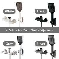 White Waterfall Bath Shower Faucet with Self-adhesive Hand Shower Hot Cold Water Mixer Tap Bathroom Faucet Tub Shower System Set 2
