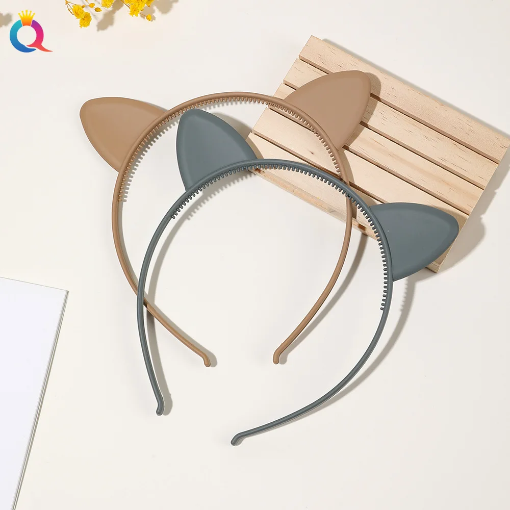 2023 mattierte Kunststoff Katze Ohr Haarbänder Stirnband Scrunchie Frauen Mädchen Haar Kopf Hoop Bands Zubehör Kopfschmuck Kopfbedeckung Halter – Detail 3