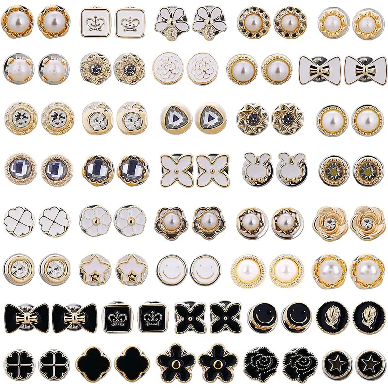 10Pcs Women Shirt Brooch Buttons Cover up Button Safety Brooch Pins Button for Clothing Accessories Supplies DIY Crafts