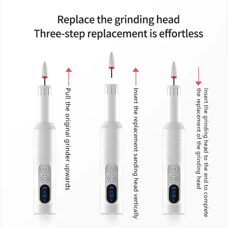 Electric Nail Drill Cordless Nail File Manicure Pedicure Kit for Acrylic Gel Nails Professional Nail Grinder for Home Salon Use