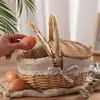 Willow Woven Wicker Picnic Basket With Lids Outdoor Shopping Double-lid Camping Large Capacity Fruit Storage Container Basket 2