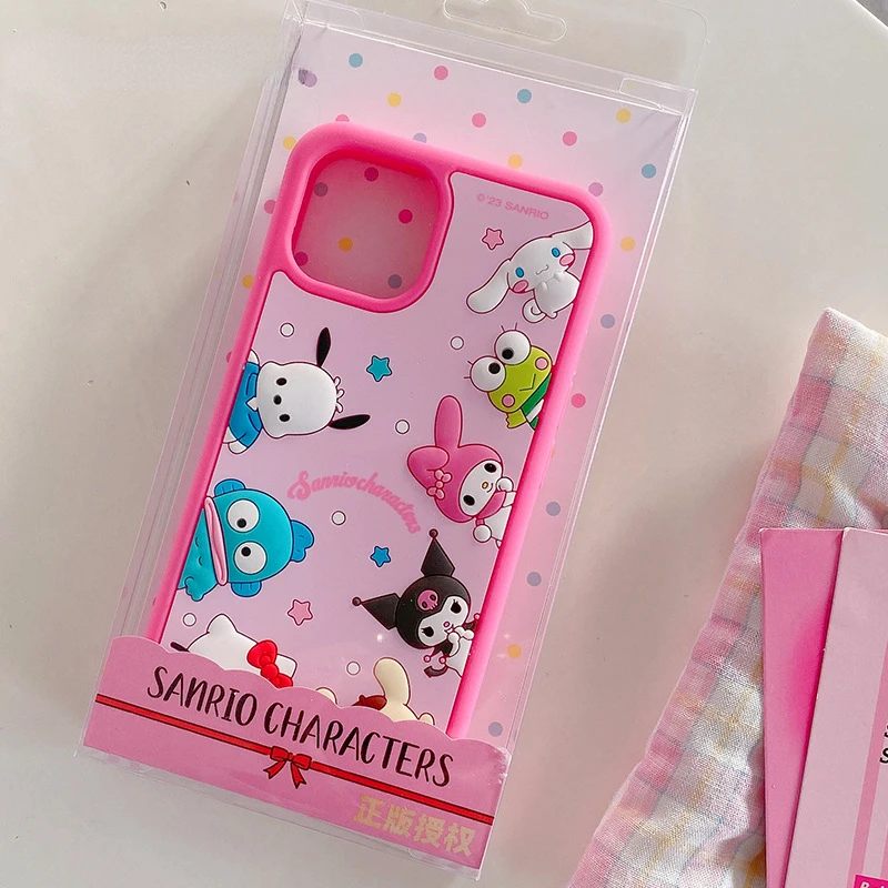 

Роскошные Мягкие силиконовые ТПУ чехлы Miniso Sanrio для телефонов Iphone 15 14 13 Pro Max простые Мультяшные Чехлы высокого качества