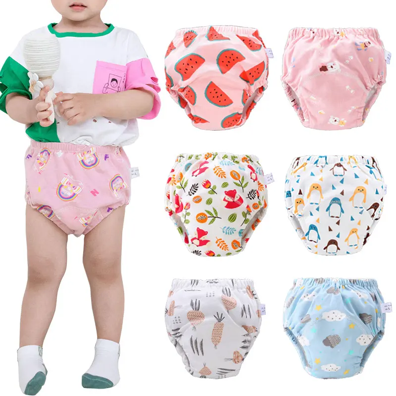 

Baby Reusable Diapers Panties Potty Training Pants For Children Ecological Cloth Diaper Washable Toilet Toddler Kid Cotton Nappy