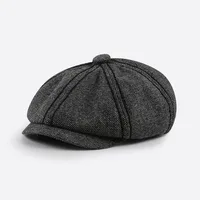 Peaked Cap Retro Octagonal Hat Women's New British Literary Newspaper Children's Hat Men 2020 Autumn And Winter Berets 1