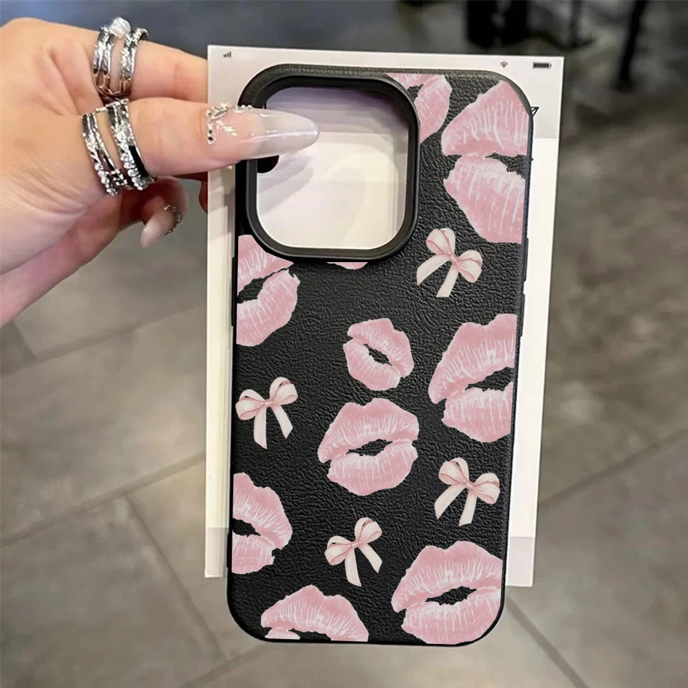 Red Lips Kiss Print Phone Case