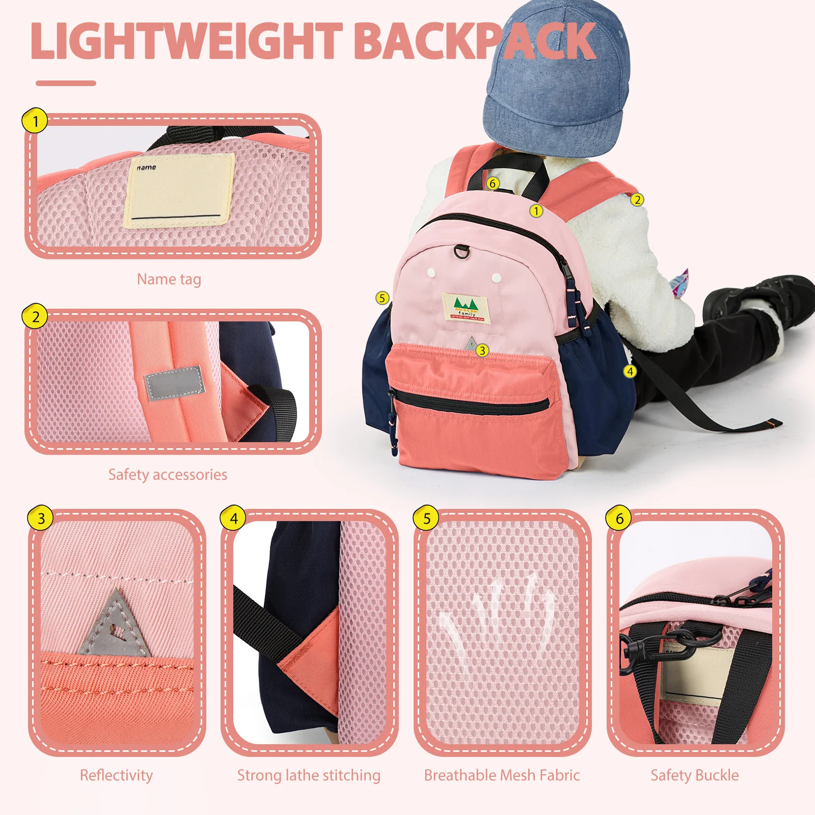 Children's Backpack, Preschool Backpack For Kids Girl Unisex Kids School Backpack for Kids 3-6 Years，Little Kid Backpack Bookbag - 2