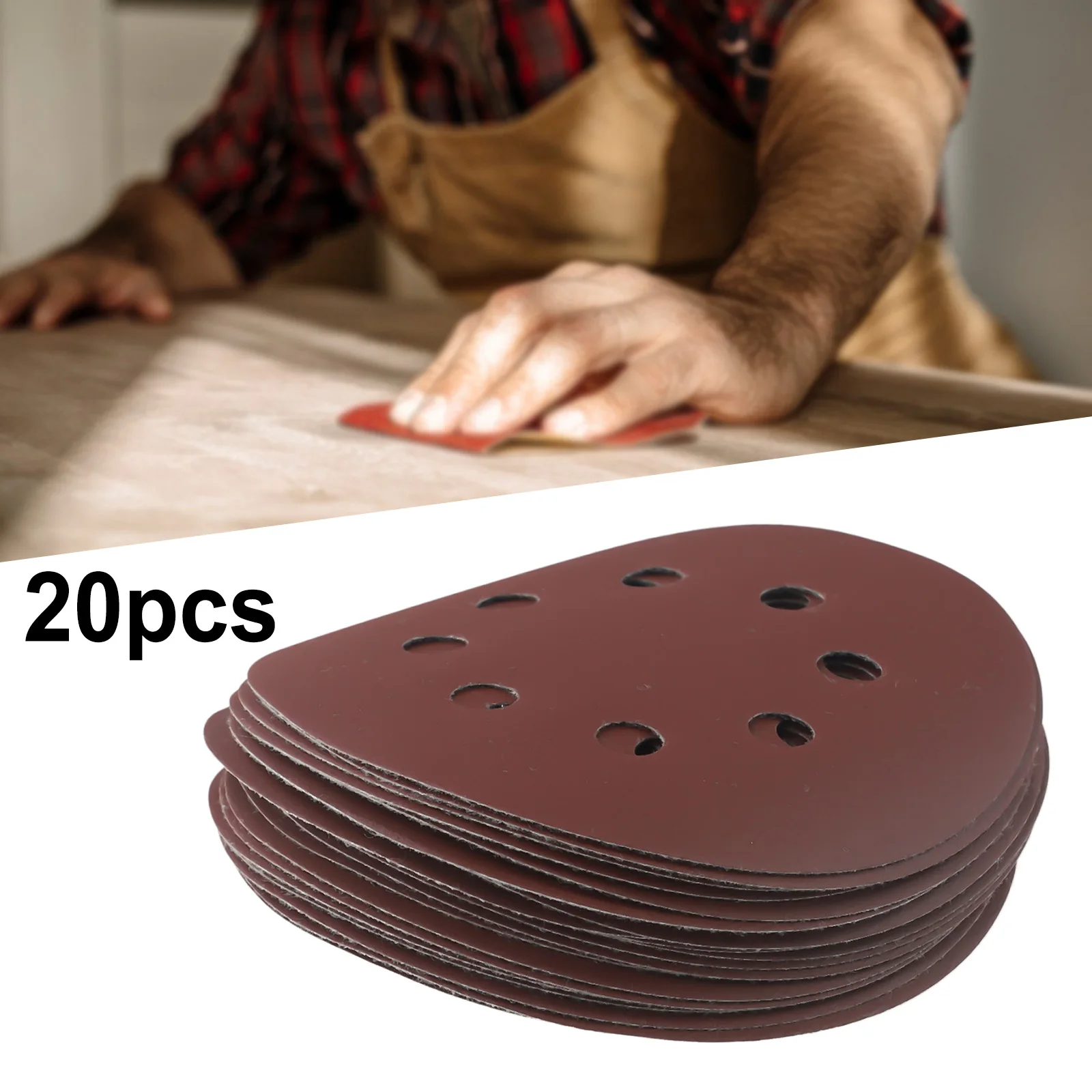 

20PCS 5 Inch Sanding Discs Round Sandpaper 8 Holes 40-2000Grit Sanding Discs For Woodworking Metal Abrasive Polishing Tool
