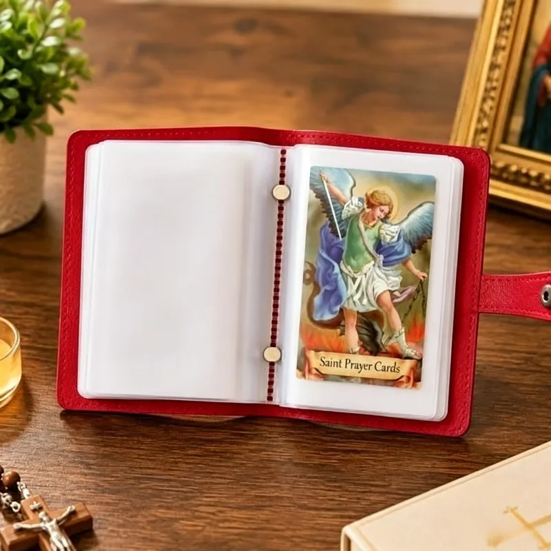 Elegant Faux Leather Card Holder Case with Snap Closure - Holds Up to 40 Cards