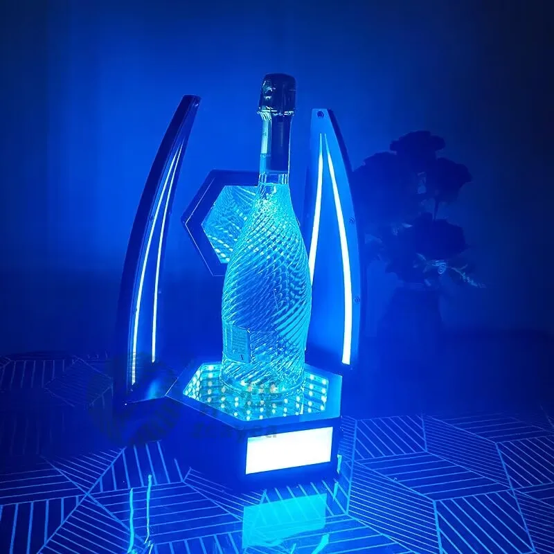 Led Rechargeable Imperial Crown Champagne Bottle Presenter Cocktail Wine Whisky Bottle Glorifier For Nightclub