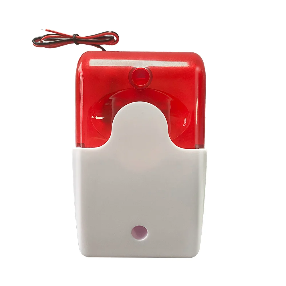 Durable Wired Strobe Siren with Flashing Light for Home Security Systems