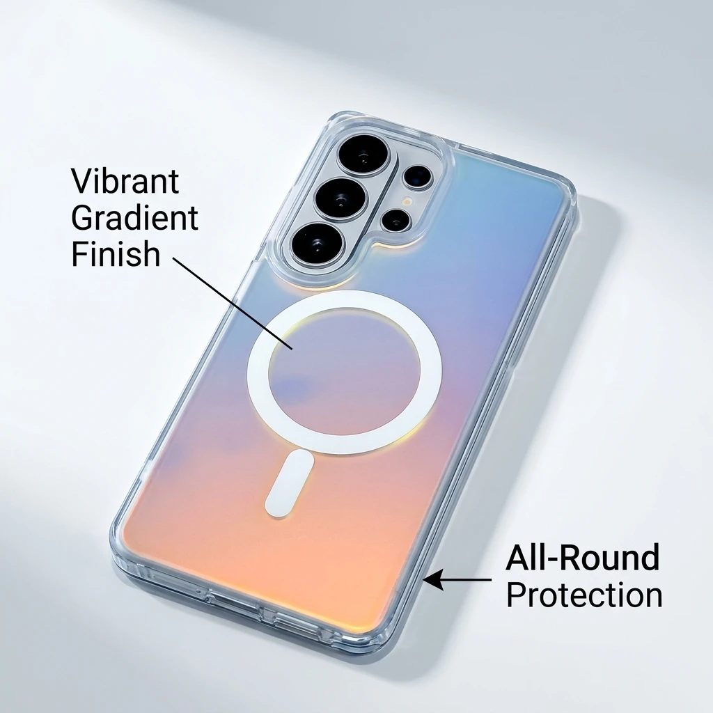 Magnetic Laser Gradient Matte Protective Phone Case