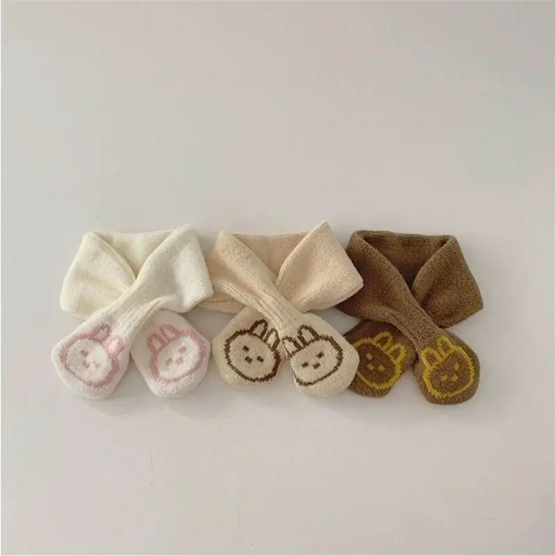 97BE 솔리드 컬러  스카프 어린이 목 따뜻한 가을 겨울 목 커버 소년과 소녀를위한 방풍 Neckerchief 6M  4Y