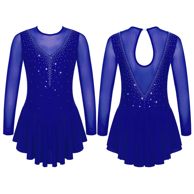 Vestido de patinaje artístico sin mangas para niños y adolescentes, traje  de Ballet con diamantes de imitación brillantes, leotardo de gimnasia, Ropa  de baile - AliExpress