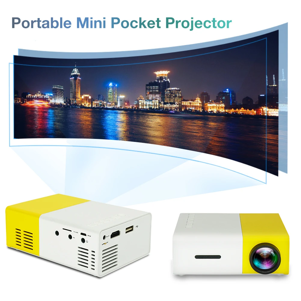 New YG300 Mini 1080P LED Projector Yg300 Upgraded Version 600 Lumen 320x240P HDMI-compatible USB Audio Home Media Player Beamer