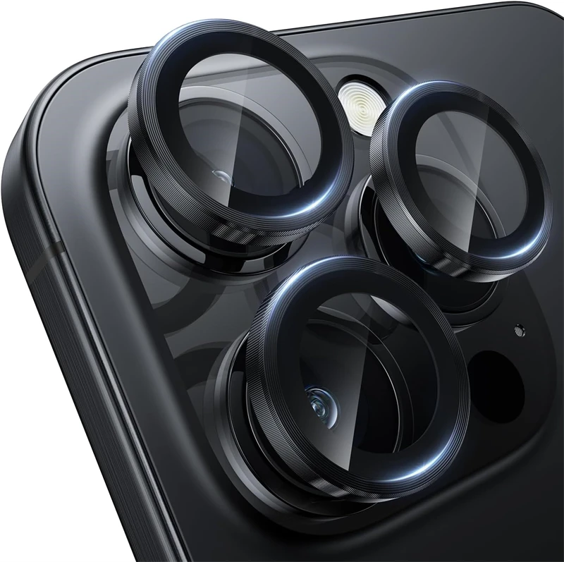 Orange Metal Glass Camera Lens Protector with Ring Lens Cover