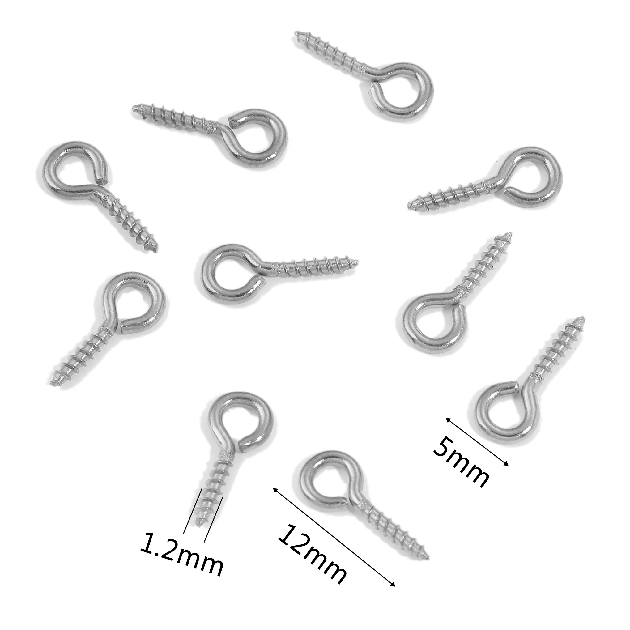 Silver Mini Eye Hooks, Screw Eye Bails Small Screw Eye Hook Screw Wholesale Screw  Eye Bails Eye Hook Pins in Different Size Jewelry Supply 