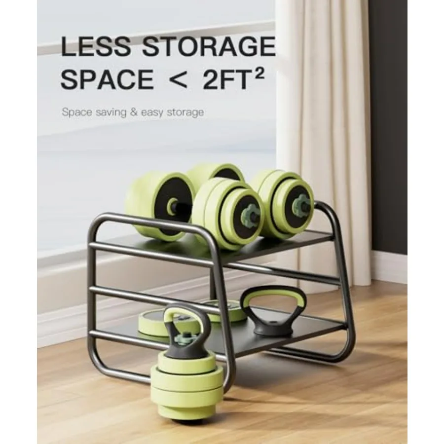 Adjustable Dumbbell Set 42LBS, 5-in-1 Free Weight Dumbbell Set Used as Dumbbell，Kettlebell,Barbell, Push-Up Stand,Weight Plate,