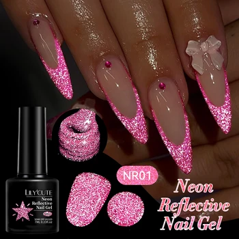 LILYCUTE 7ml Smalto gel per unghie riflettente al neon Flash scuro Effetto glitter Gel fluorescente Soak Off Gel UV Vernice per unghie estiva 1