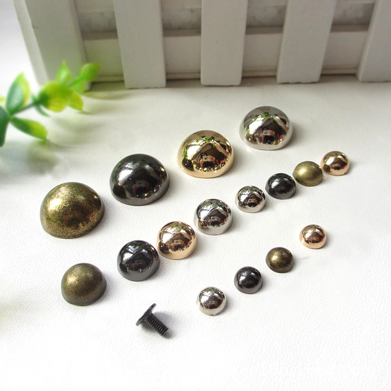 Dome Rivets Screws Spike Studs Punk Spots Garment Leather Craft Belt Wallet Decoration Parts 8/10/12/12mm 10pcs metal rivets,belt strap rivets,copper rivets,metal studs,leather rivets,pearl rivets