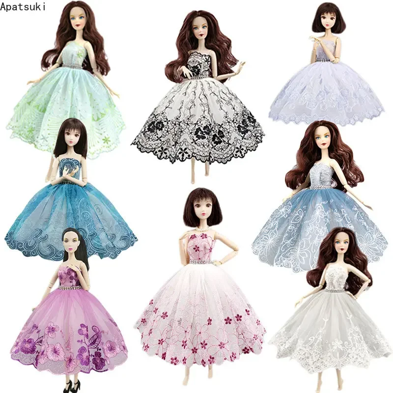 Fashion Ballet Dress For Barbie Doll Tutu Outfits 1/6 Dolls Accessories Dancing Clothes 3-layer Skirt Rhinestone Ball Party Gown