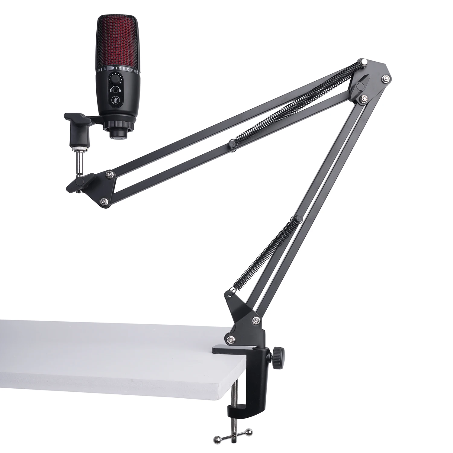 Extendable Recording Microphone Holder Suspension Boom Scissor Arm Stand Holder with Mic Clip Table Mounting Clamp microphone stand microphone clip holder
