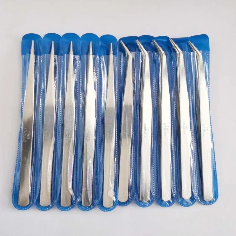Precision Tweezers Tweezer Tool ESD Anti Static Tweezers 5pcs Industrial Tweezers Anti-static Curved Straight Tip Stainless Tweezer For Electronics Repair Sewing Machine Thread Take-up