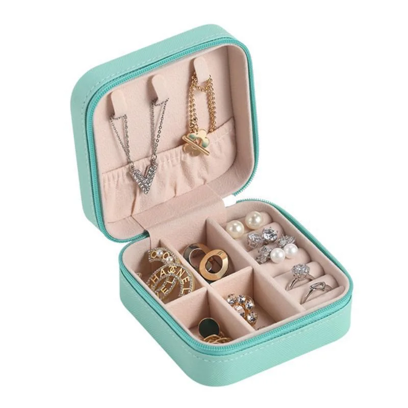 Portagioie portatile Mini Design popolare in pelle sintetica rosa da viaggio con