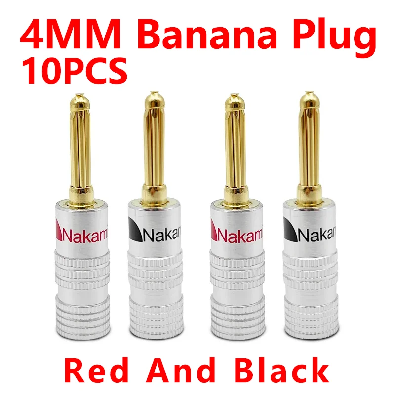 

10PCS/4mm Plug Audio Amplifier Speaker Plug Terminal 24k Gold Plated GD Amp Banana Plug Gold Plated Copper