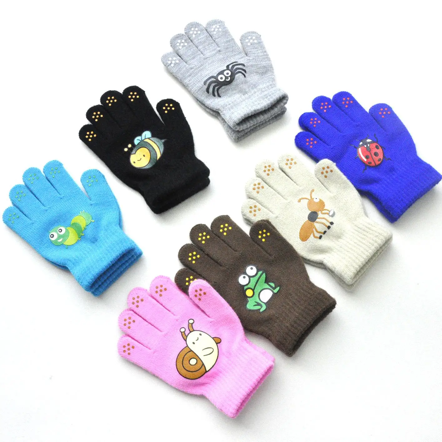 Children Knitted Gloves Mittens For 5-12Y Baby Students Winter Outdoor Cycling Skiing